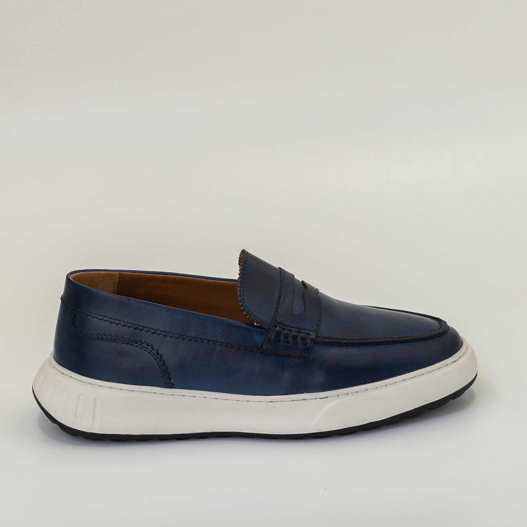 Sneakers Easy en cuir bleu foncé