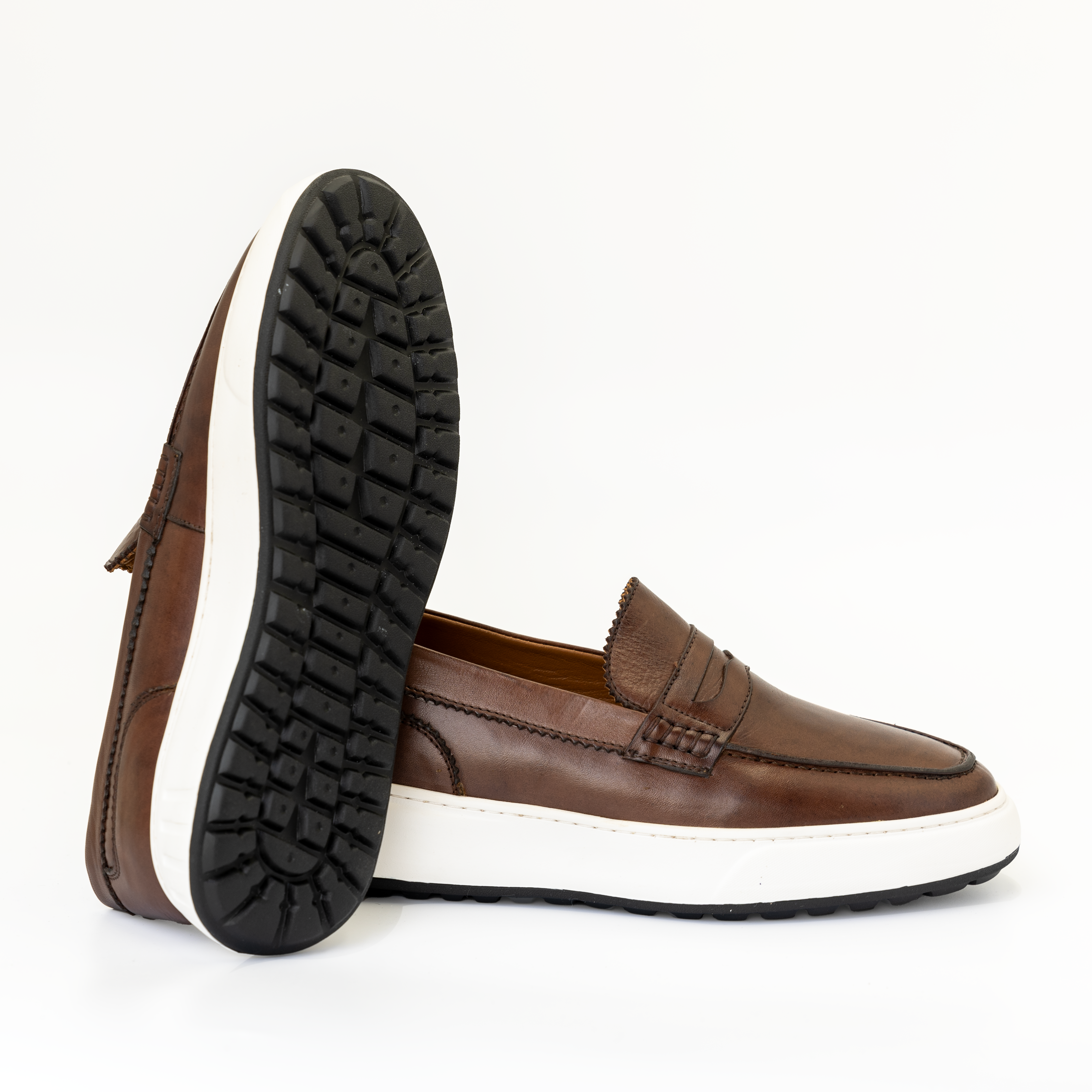Sneakers Easy en cuir marron foncé